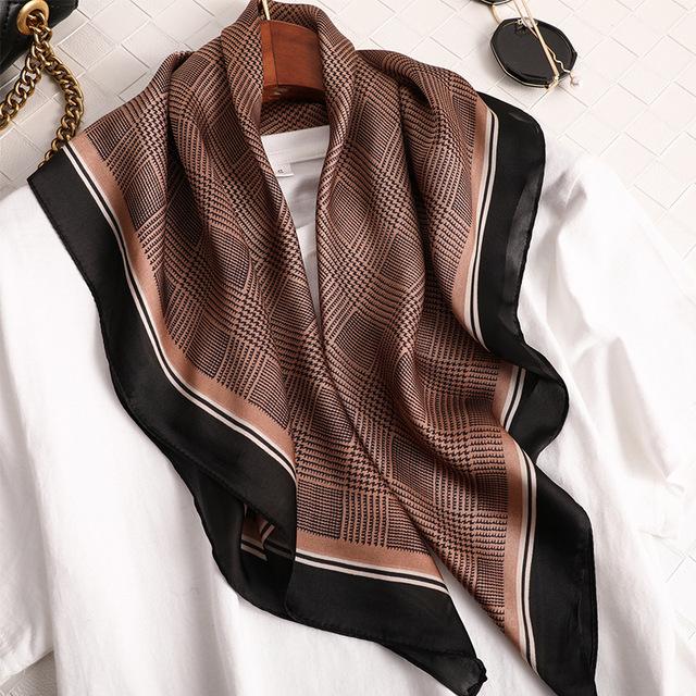 Nový 70*70cm Hodvábny Saténový Šatka na Vlasy Dámska Vreckovka S Potlačou Štvorcová Čelenka Bandana Malý Nákrčník Hidžáb Dáma Dievča