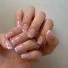Short Nude Line Style Wearable Fake Nail Art