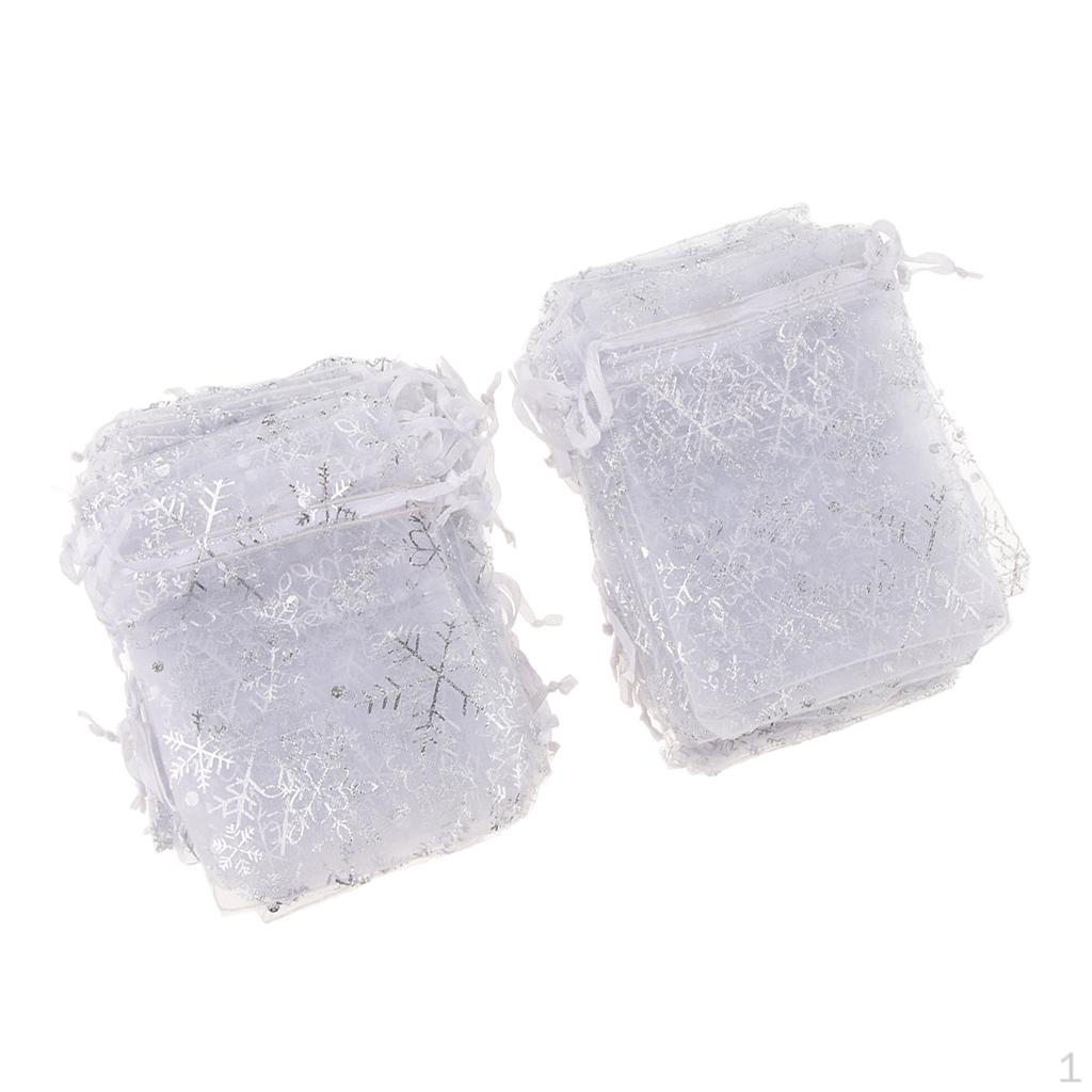 100 штук рождественский прозрачный блестящий мешочек из тюля - 9 x 12cm