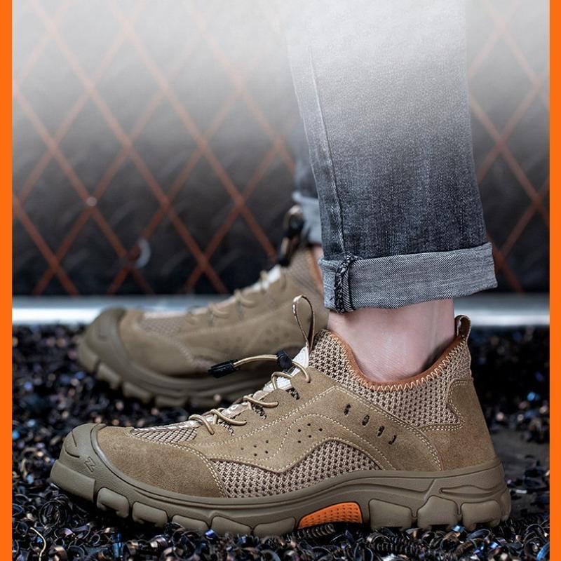 Fashion Men Safety Shoes Summer Breathable Men Steel Toe Work Anti-puncture Safety Shoes Woman Work Safety Boots Man Indestructible Shoe