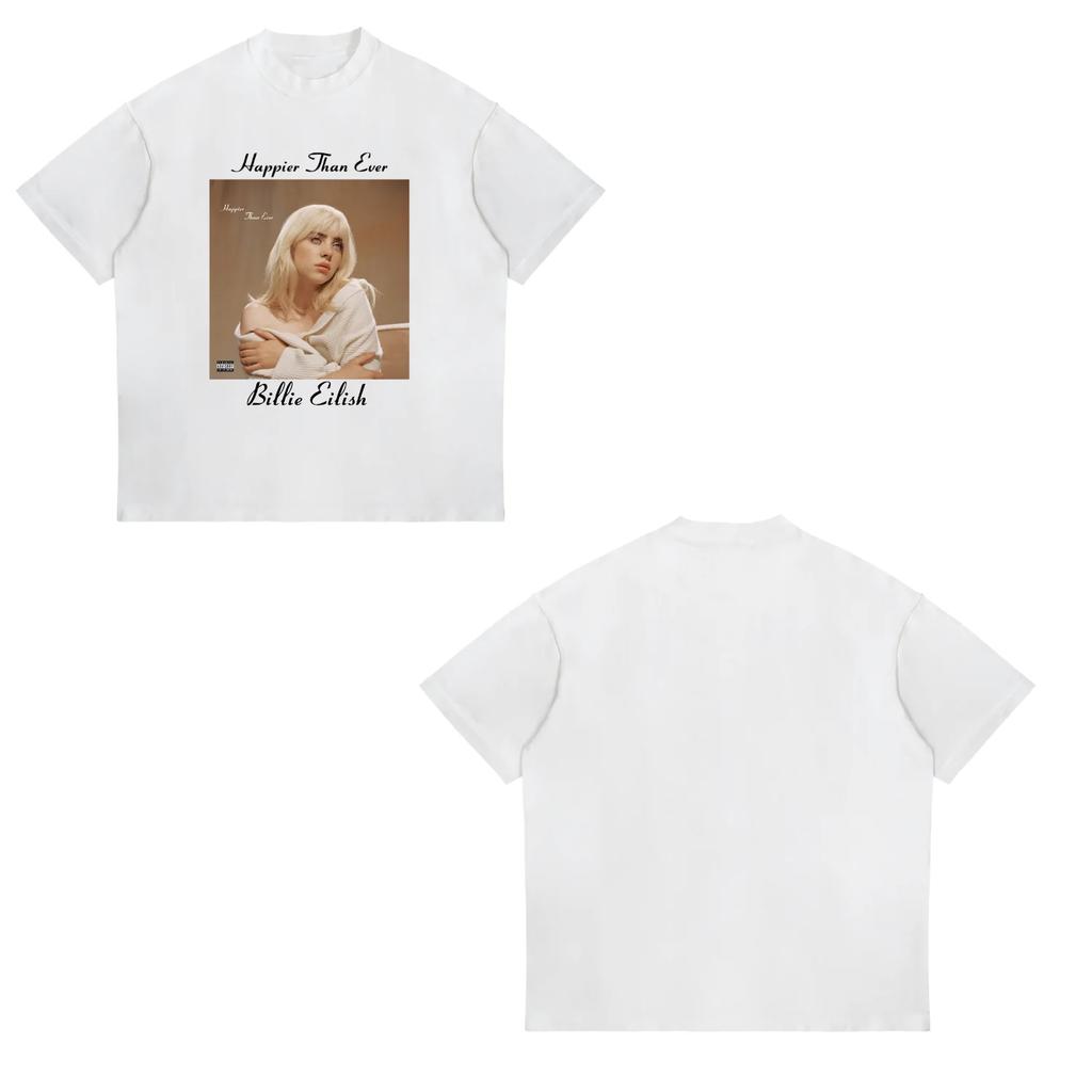 T-shirt con Stampa Billie Eilish 2026 Nuova Calda Vendita Unisex Moda Donna Retro Maglietta per Fan di Musica Y2k Street Wear T-shirt in Cotone