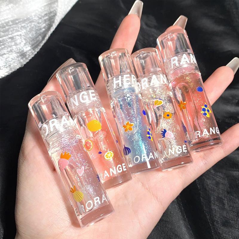 HER ORANGE~ Boo Boo Moisturizing Lip Nectar Clear Lip Oil Watery Mirror Glass Lip Glaze Lip Treatment Lip Balm