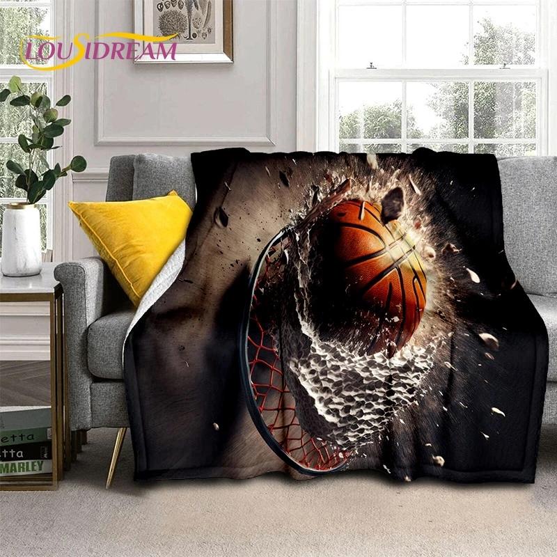 Nejnovější rám basketbalového hřiště Měkká flanelová deka na postele Ložnice Pohovka Piknik, Přehoz na přikrytí Venkovní volnočasový Spánek Dárek