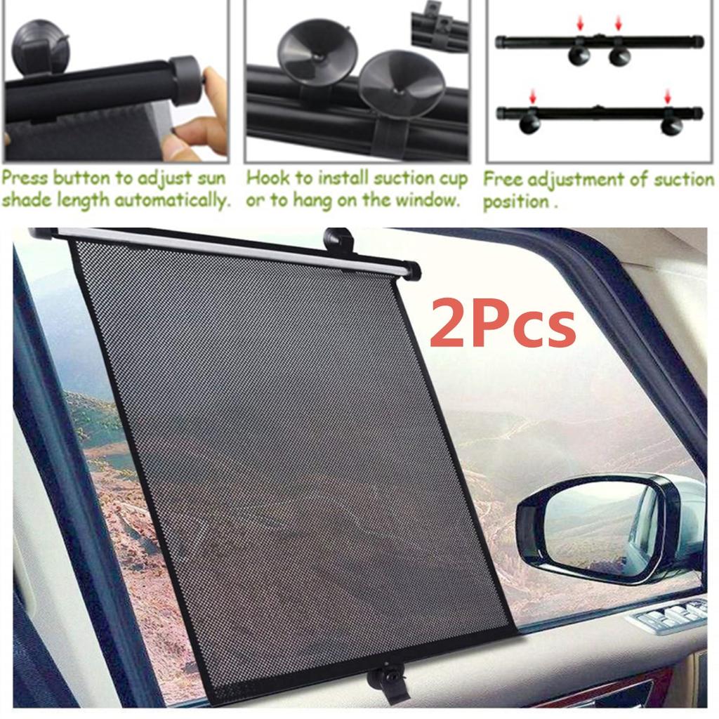 Auto Car Window Sun Shade Cover Roller Side Rear Visor Protector COVER 2 Pack