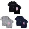 Bts Tryckt T-shirt Kortärmad Bomull Vardagskläder För Fans Mode
