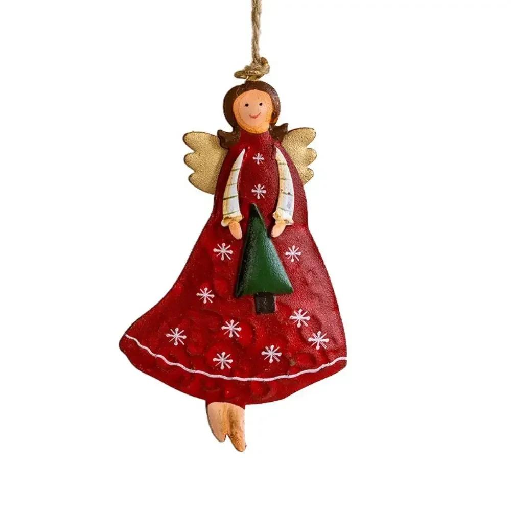 Cartoon Angel Girl Christmas Decorations Multicolor Wrought Iron Drop Ornaments Festival Accessories Handicraft