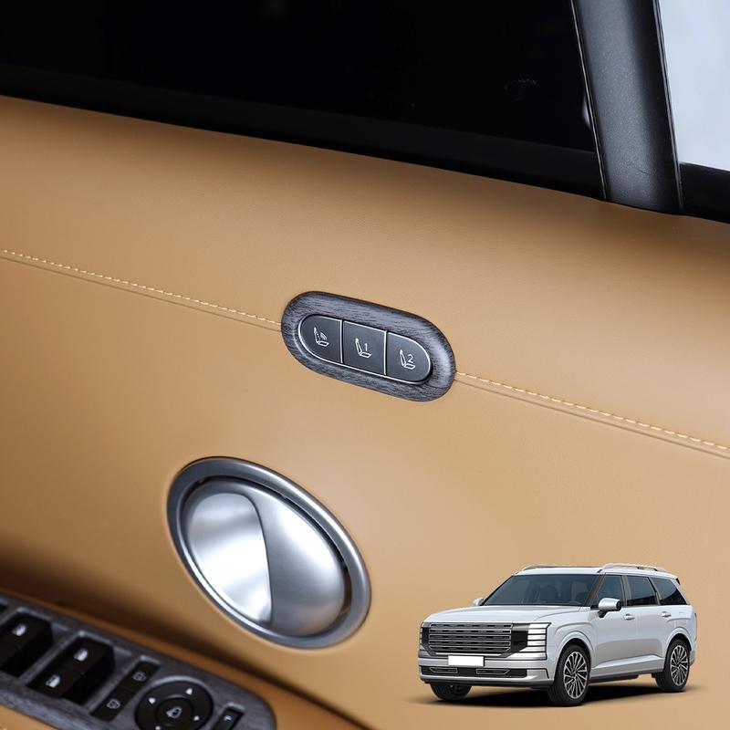 Carbon Fiber Car Seat Adjustment Switch Wood Grain Control Button Cover Trim For Hyundai Palisade LX3 2025 2026 LHD/RHD