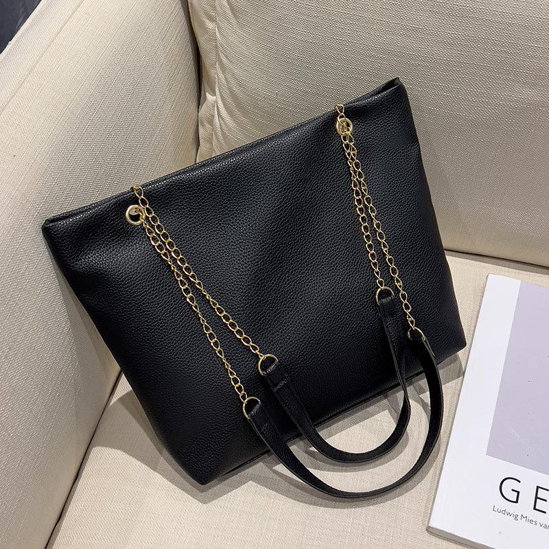 Lychee Pattern Medium Tote Bag Simple and Versatile Shoulder Bag Korean Women's Shopping Bag