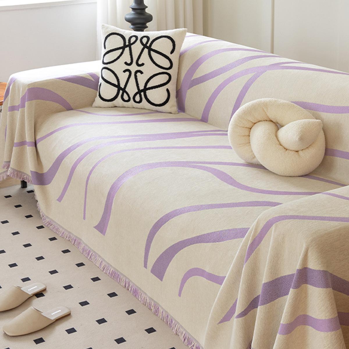 

Чехол для дивана с простым узором, двусторонний чехол для дивана из синели, чехол для 3-местного дивана в гостиной, универсальный чехол Four Seasons 180x130