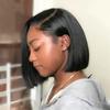 African Wig Female Side Part Bobo Short Straight Hair European And American Fashion Black Short Hair High Temperature Silk Full Headgear
