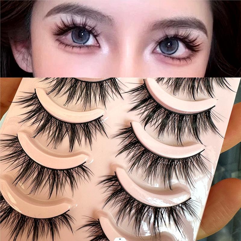 False Eyelashes Full Strip Black Band Little Devil Lashes Strips Manga Natural Wispy Thick Cluster Daily Eyelash Korean Style Makeup Product