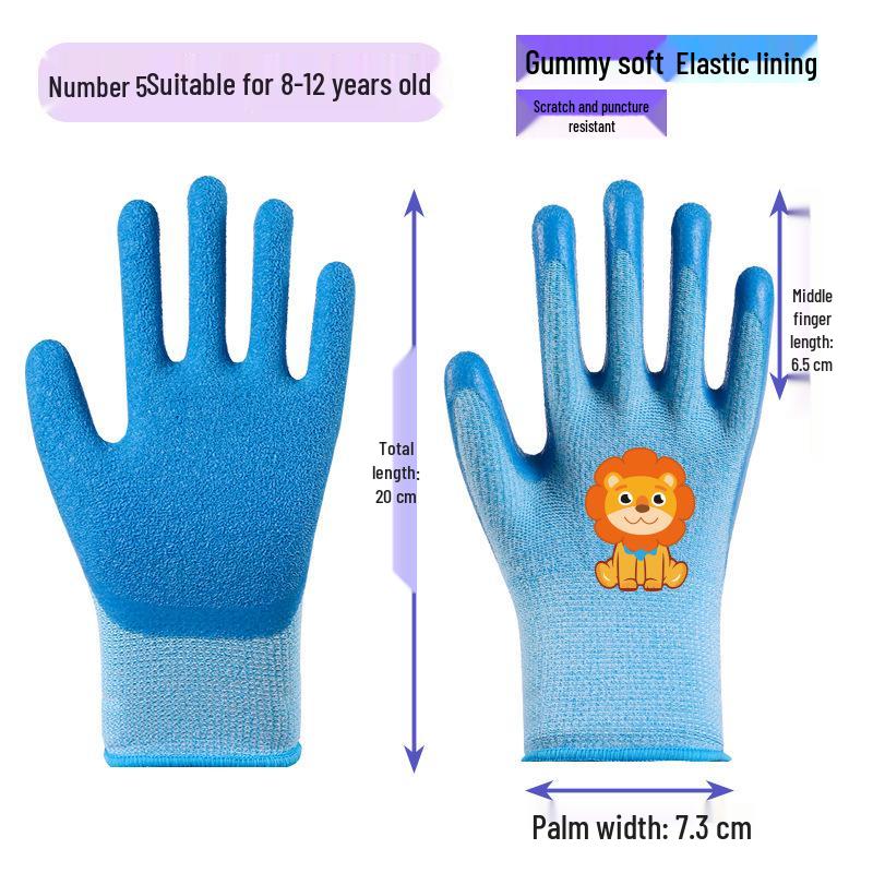 Kids' Non-Slip Breathable Gloves for Beachcombing, Crab Catching, Gardening, and Protection.