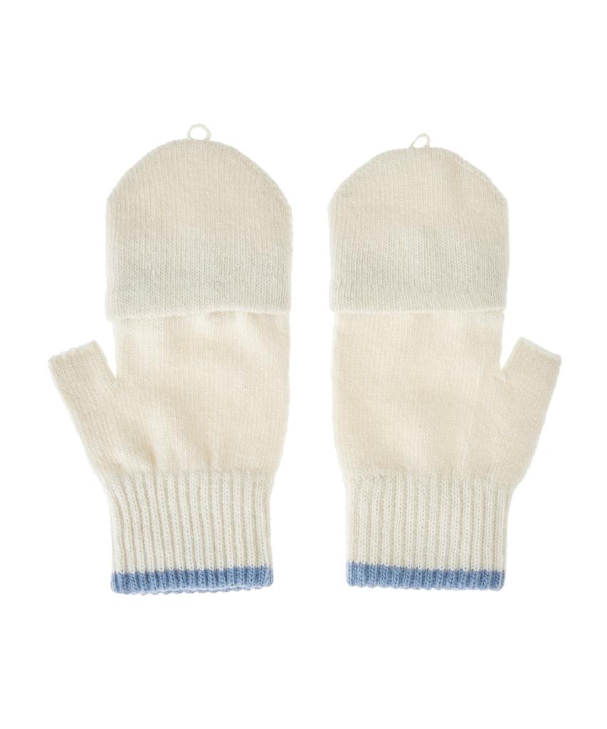 LEE Fingerless Knit Hand-Gathering Gloves Ivory