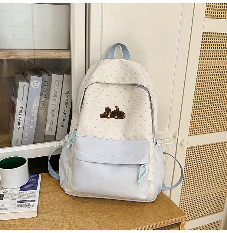 Student Color Block Schoolbag Women's Large Capacity Backpack