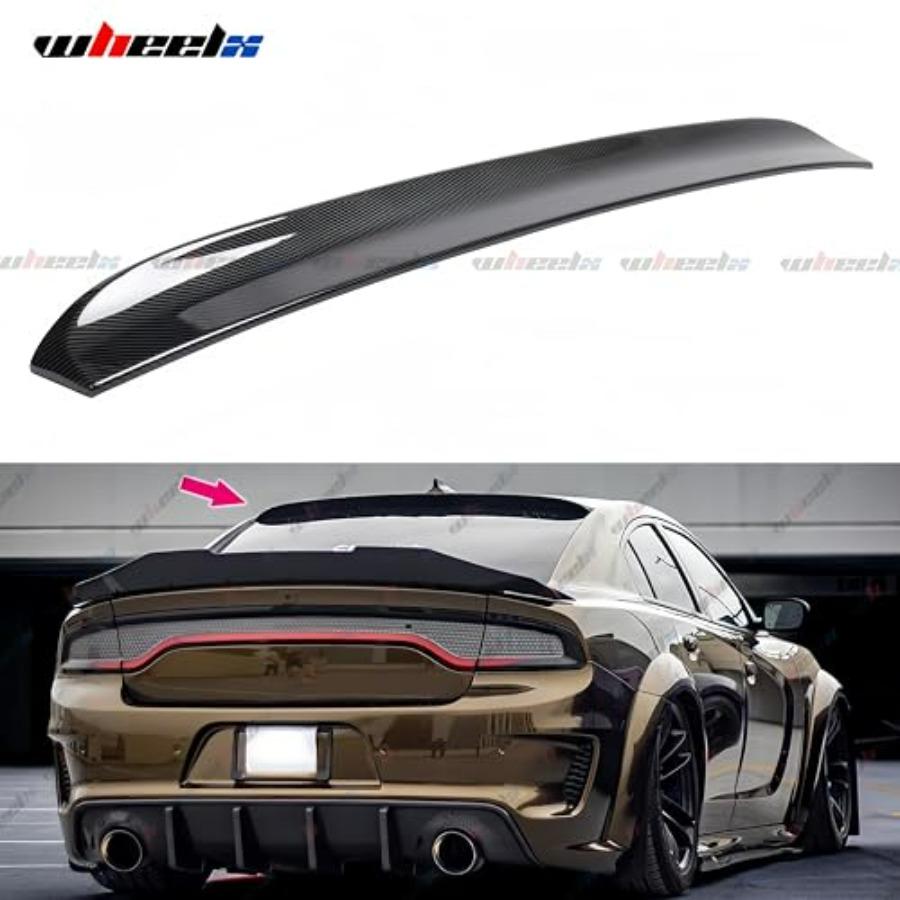 Tylny Spoiler Dachowy do Dodge Charger 2015-2023 Wszystkie Modele, Skrzydło w Stylu Duckbill Wzór Włókna Węglowego dla GT Pursuit R/T
