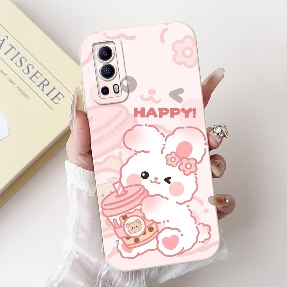 For Vivo Y72 5G Casing V2041 Colorful Flower Cartoon Cover Silicone Soft TPU Phone Case For Vivo Y 72 Y72  5G Coque Fundas Capas