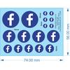 Logo Facebook - 5 mm, 10 mm, 15 mm, 20 mm