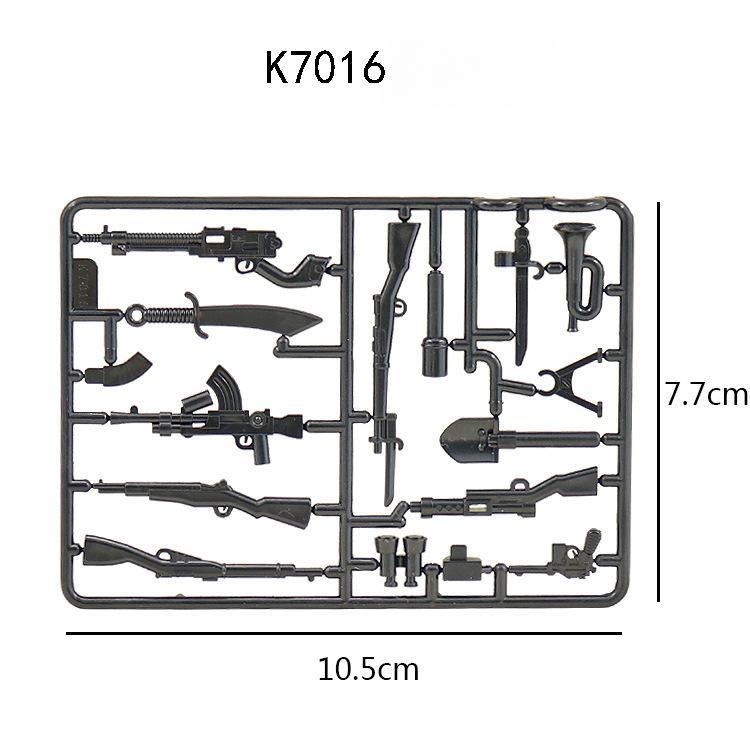 Military Building Block Doll Accessories Weapon Pieces Rifle Machine Gun Parts Toy Assembly