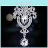 Fashion Crown Crystal Brooch Alloy Jewelry Accessory For Women