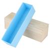 DIY Rose Pattern HandMade Bread Soap Mould Silicone Liner Mold Cake Making Wooden Box(Sky Blue