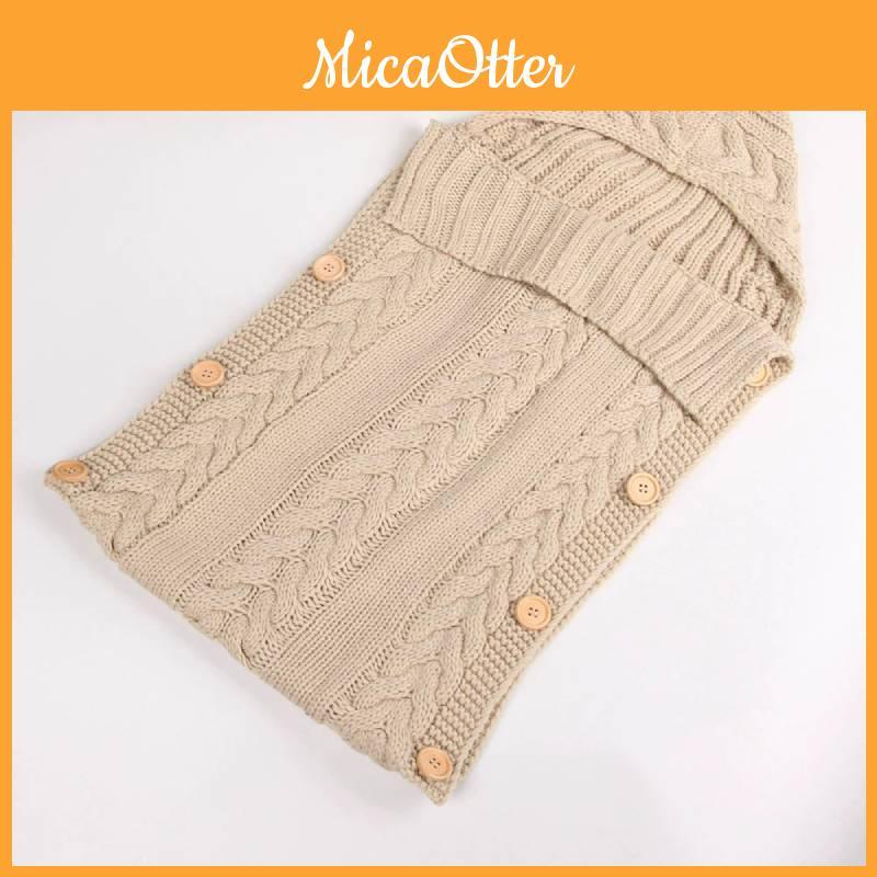 Premium Quality Newborn Sleeping Bag Baby Infants Knit Crochet Swaddle Wrap