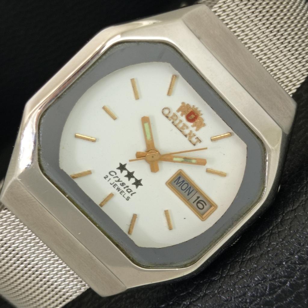 

ORIENT CRYSTAL AUTOMATIC VINTAGE JAPAN 46941 МУЖСКИЕ ЧАСЫ С БЕЛЫМ ЦИФЕРБЛАТОМ a704853-1