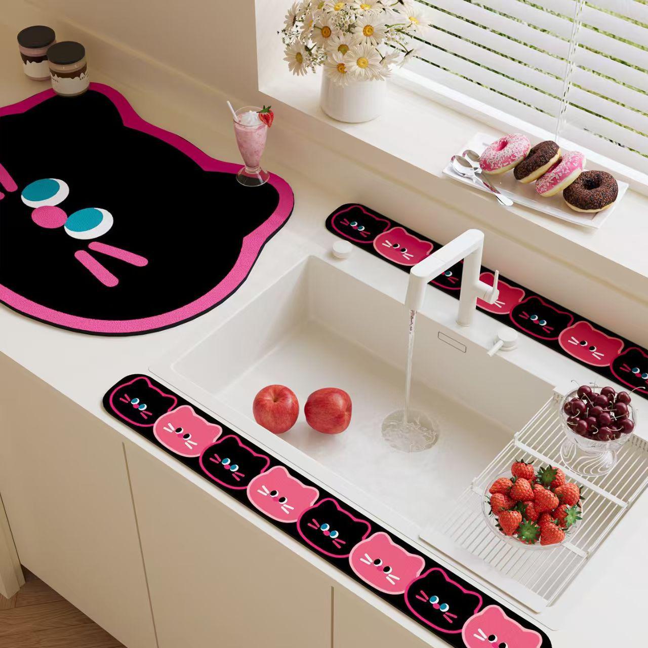 Crayon Shin-chan Diatom Mud Sink Draining & Splash Guard Mat 10*40 Upgrade