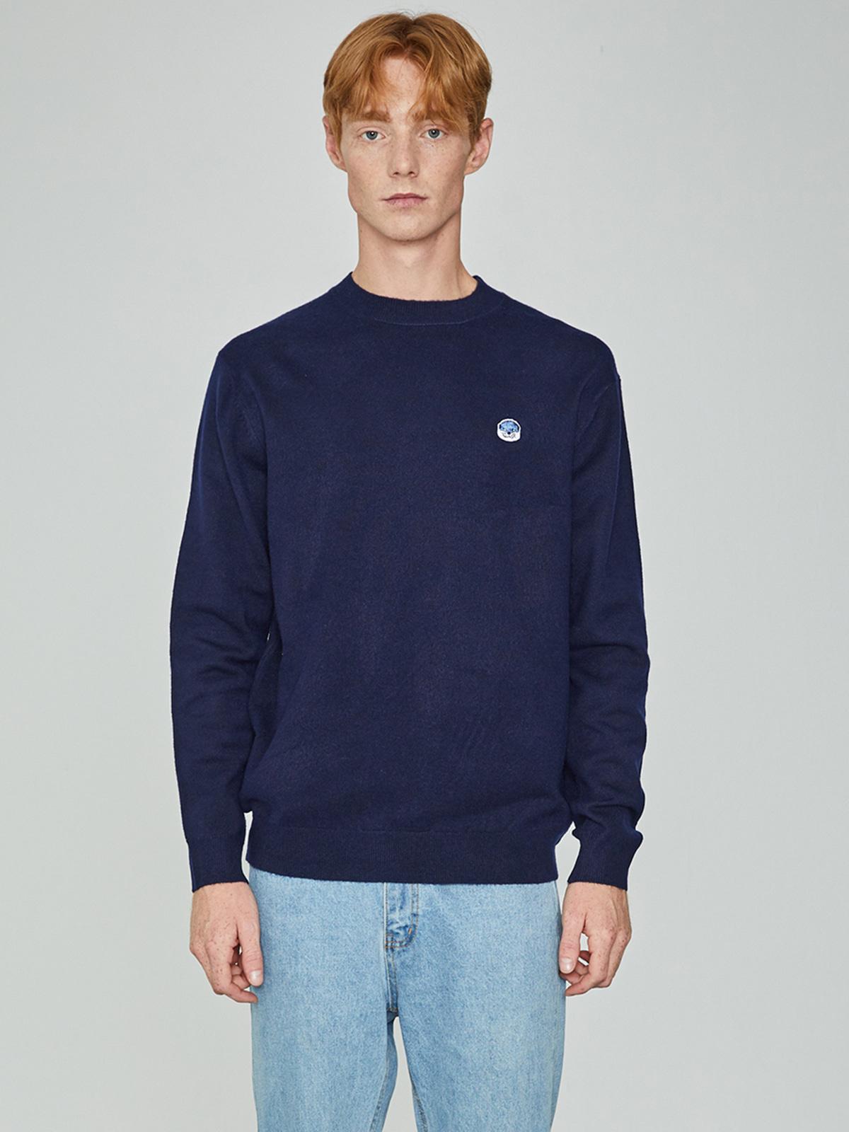 Lazy Lake Lazy Lake Embroidered Crew Neck Knit Navy Navy/L
