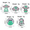 Creative Alien Cat Spaceship Brooch: Cute Outer Space Alloy Badge for Clothes and Bags.