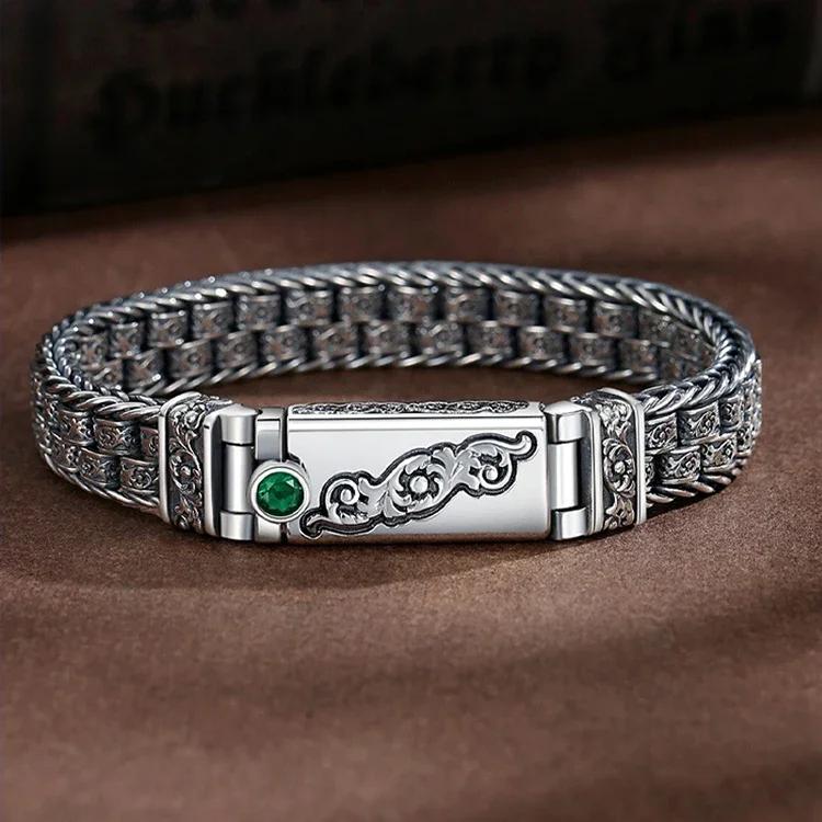New Silver Color Buckle Style Men s and Women s Couple Bracelet Retro Simple Gift for Girlfriend Men Fashion Jewelry 20cm