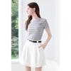 Betu Women's French Style High-Waist White Shorts