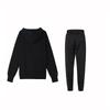 Nike Solid Color Zip-Up Hooded Jacket And Cuffed Knit Jogger Pants Casual Sports Set Men Sets Black DQ5817-010+FB6893-010_