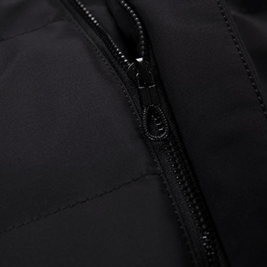 Autumn Winter Men Jacket Cotton Padded Hooded Long Sleeve Drawstring Mid-length Windbreaker for Daily Wear