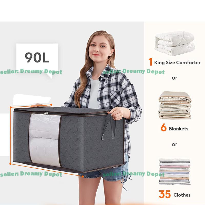 Large Capacity Storage Bag for Clothes Blankets Moving Must Have Organizer Box Container