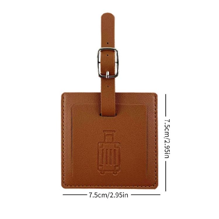 Suitcase Square Label PU Leather Labels School Bag Name Card for Trip Security