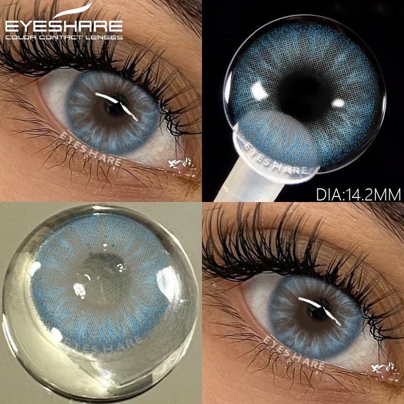 Natural Color Contacts Lenses for Eyes 1 Pair Colorful Beautiful Pupil Blue Colored Lenses Brown Eyes Contact