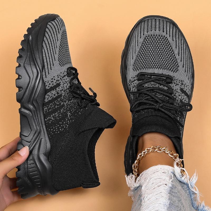 Amazon large size sports women s shoes breathable fly-woven socks shoes one pedal lazy shoes 36 чёрный