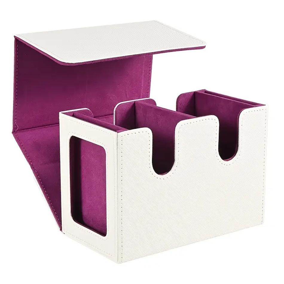 Non-Toxic Card Deck Box With 2 Commander Display Double Deck Box For 140+ Single Sleeved Cards Fits For Tcg Ccg Magic Cards