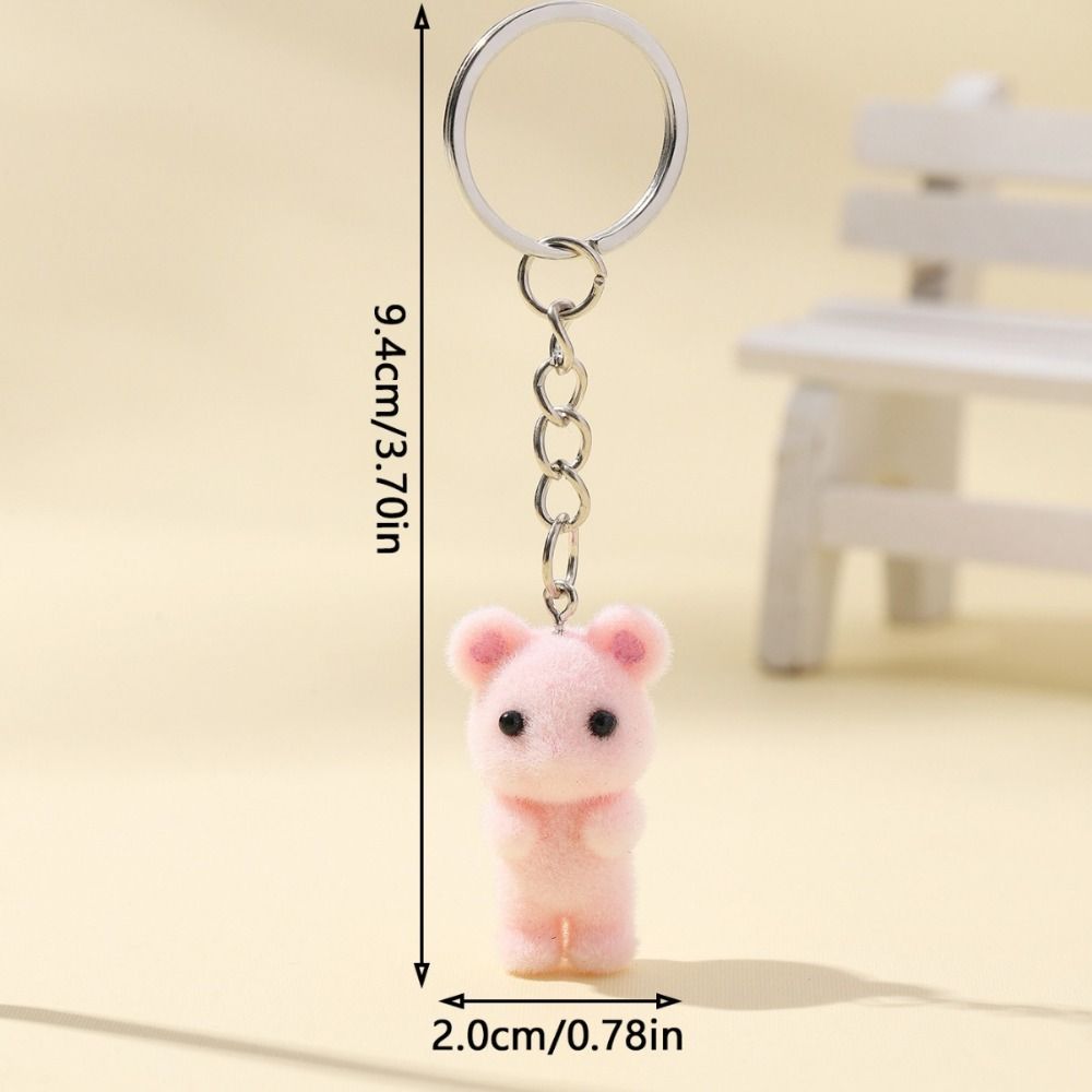 Fashion Plush Resin Mouse Keychain Creative Backpack Pendant Bag Accessories