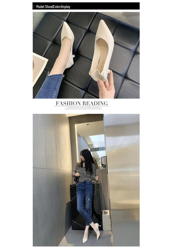 2024 Women's Black Pointed Toe Stiletto High Heels