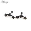 Alisouy 2pcs Fashion Three Flowers Stars Stainless Steel Men Women Ball Screw Ear Stud Earrings Unisex Piercing Jewelry Gift