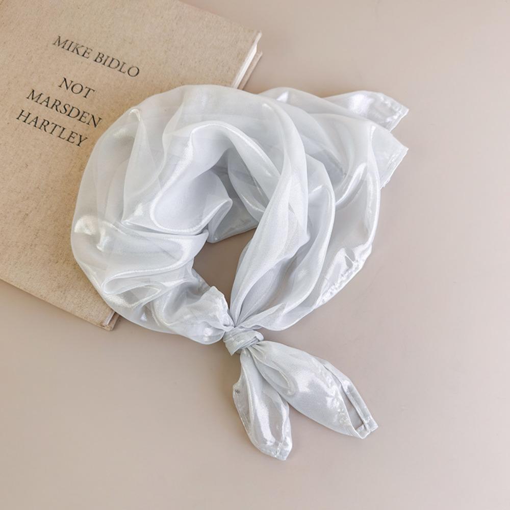 

Soft Hair Wrapping Square Shape Sunscreen Headscarf Luxury Hair Shawl Wrap Sun Protection білий