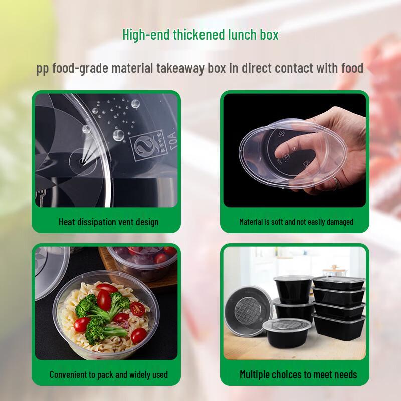 Thickened Disposable Plastic Round Soup Bowls with Lids