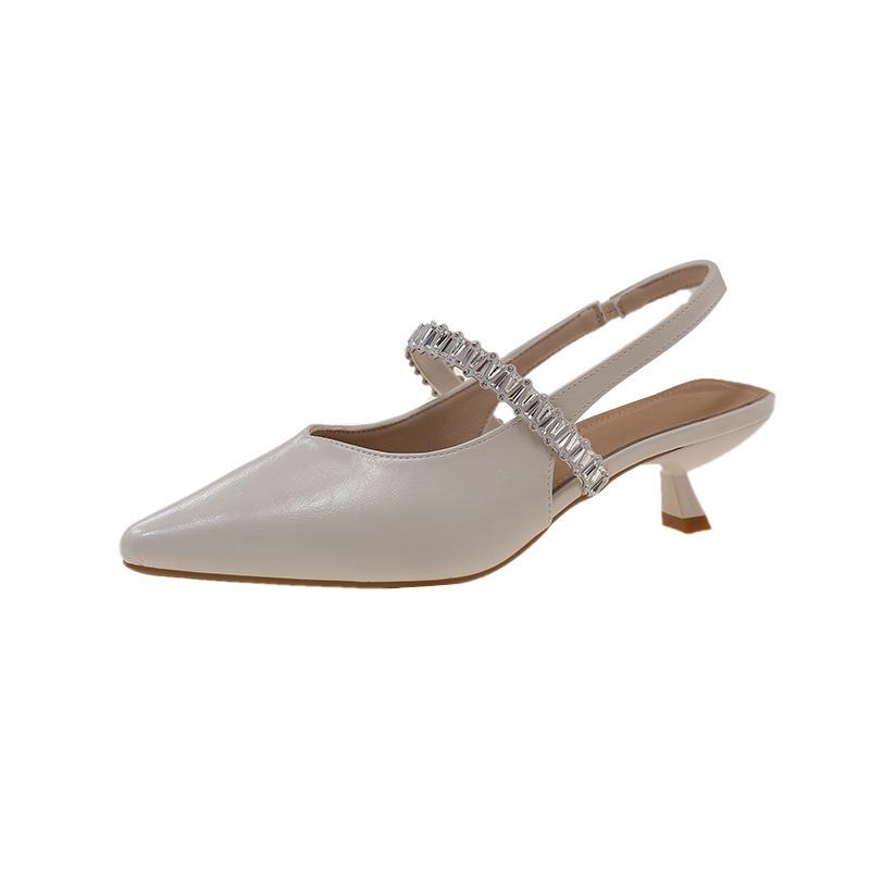 Premium patent leather sandals women's summer new versatile temperament breathable pointed stiletto high heels