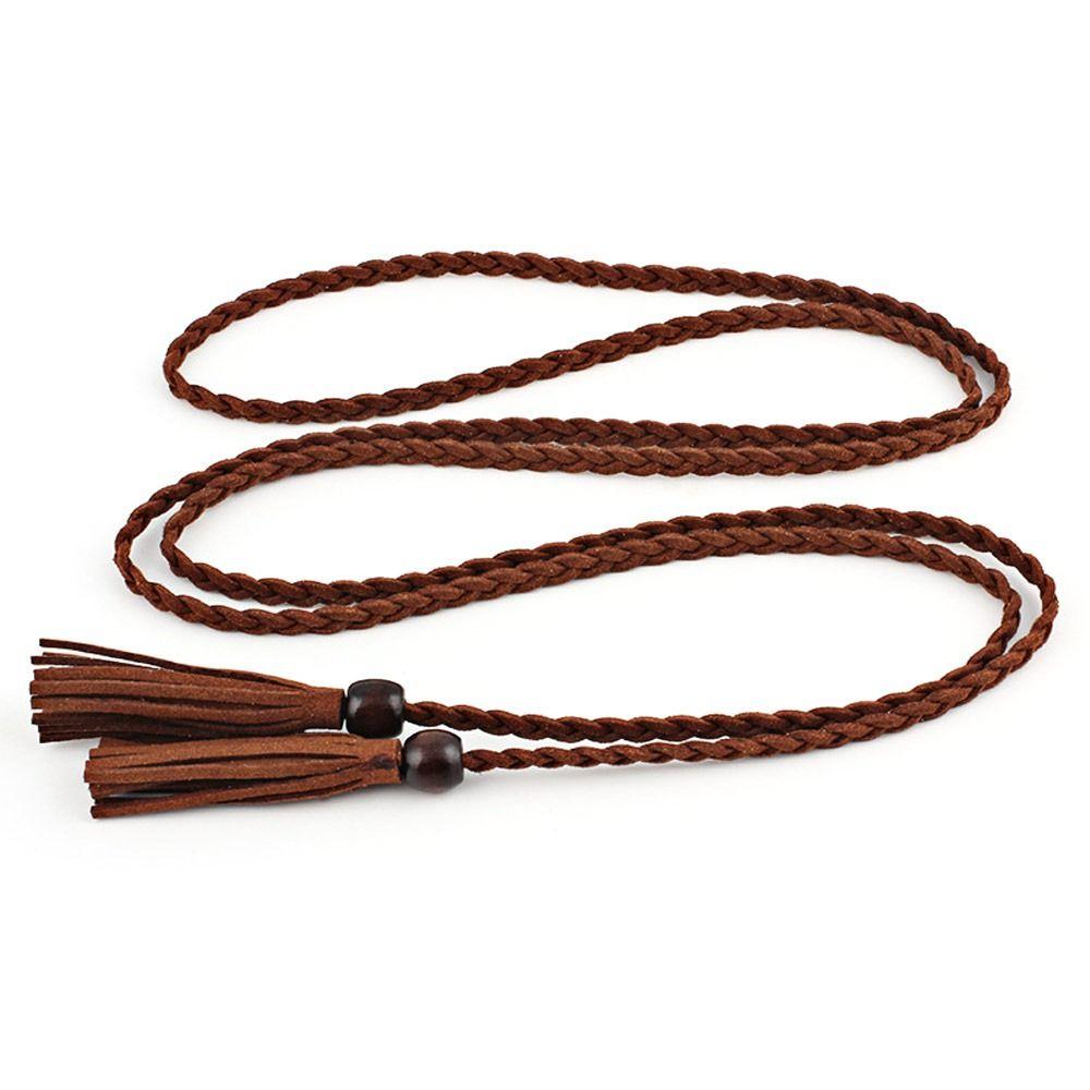 Adjustable Waist Chain Braided Braided Belts Multi-application Tassel Belt