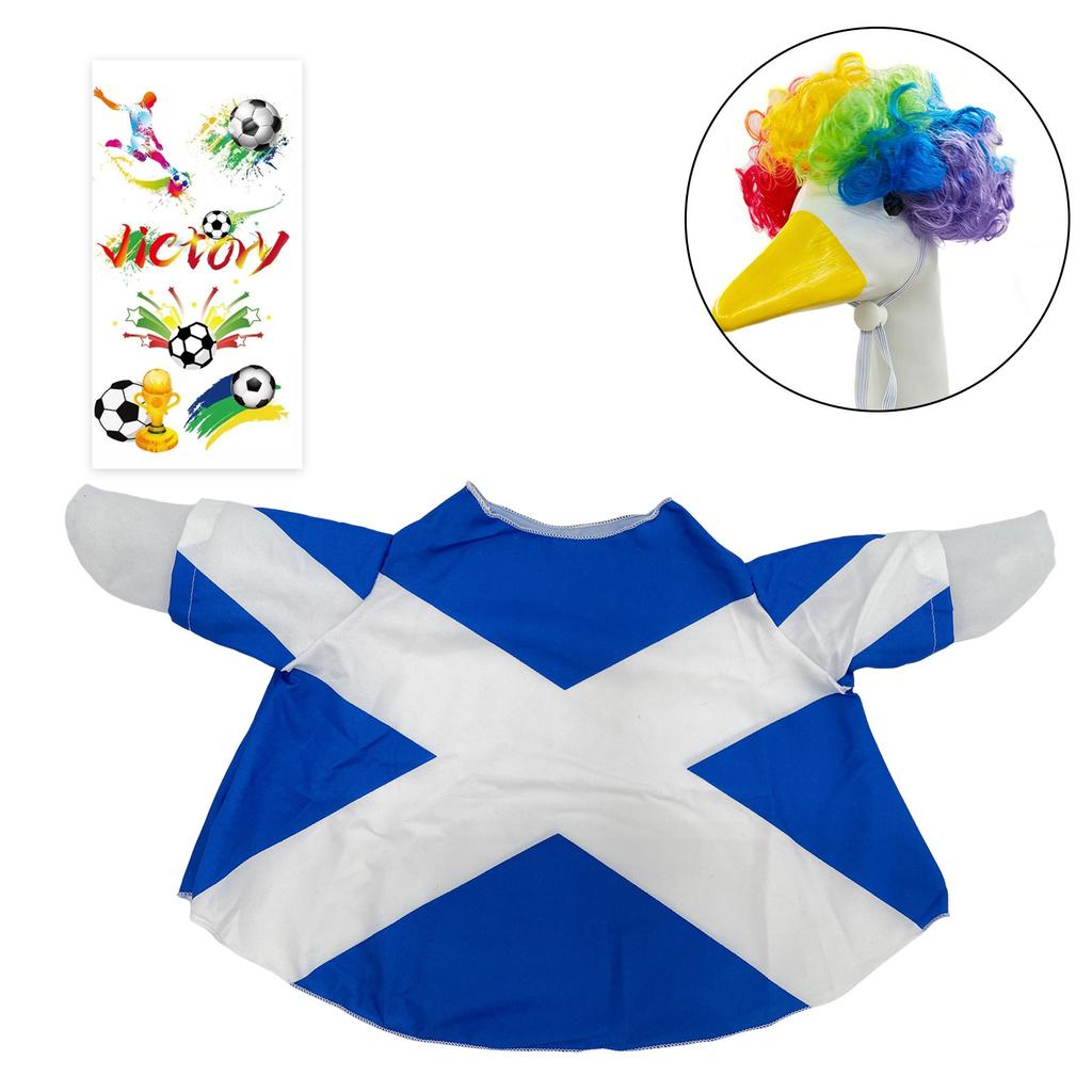 Patio Lawn Goose Costume Set with National Flag Design Includes Decorative Outfit and Accessories for Outdoor Yard Decoration