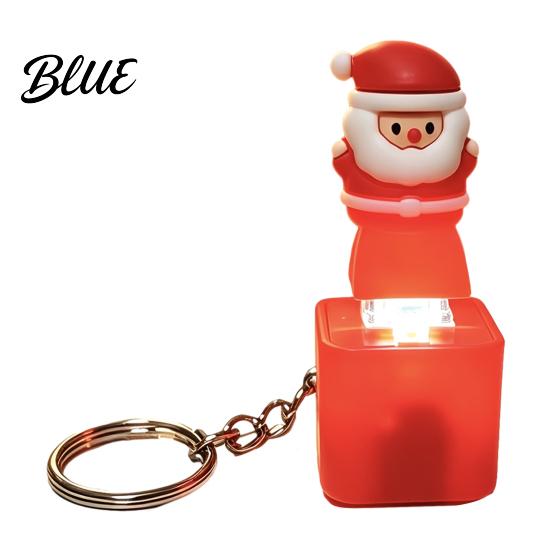 Novelty Christmas Party Favor Santa Sound Light Keychain Interactive Glowing Ornament with Festive Tunes Funny Xmas Gift for Adults USB-C