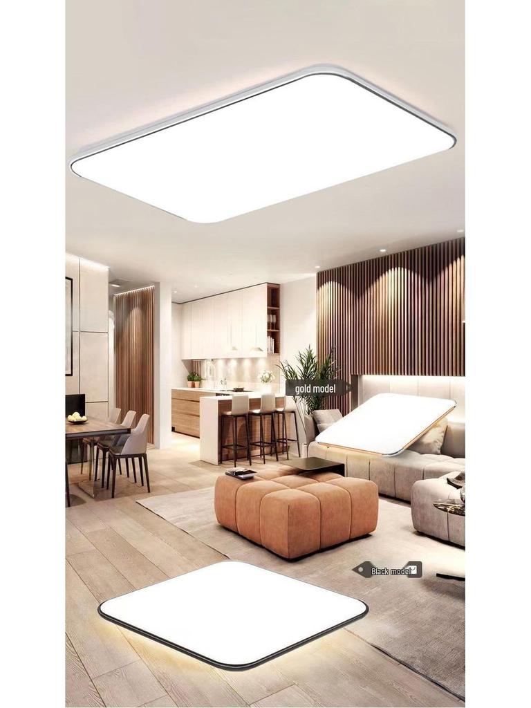 Modern LED Rectangular Ceiling Light - Large Minimalist Fixture for Living Room or Bedroom (2025 Model)