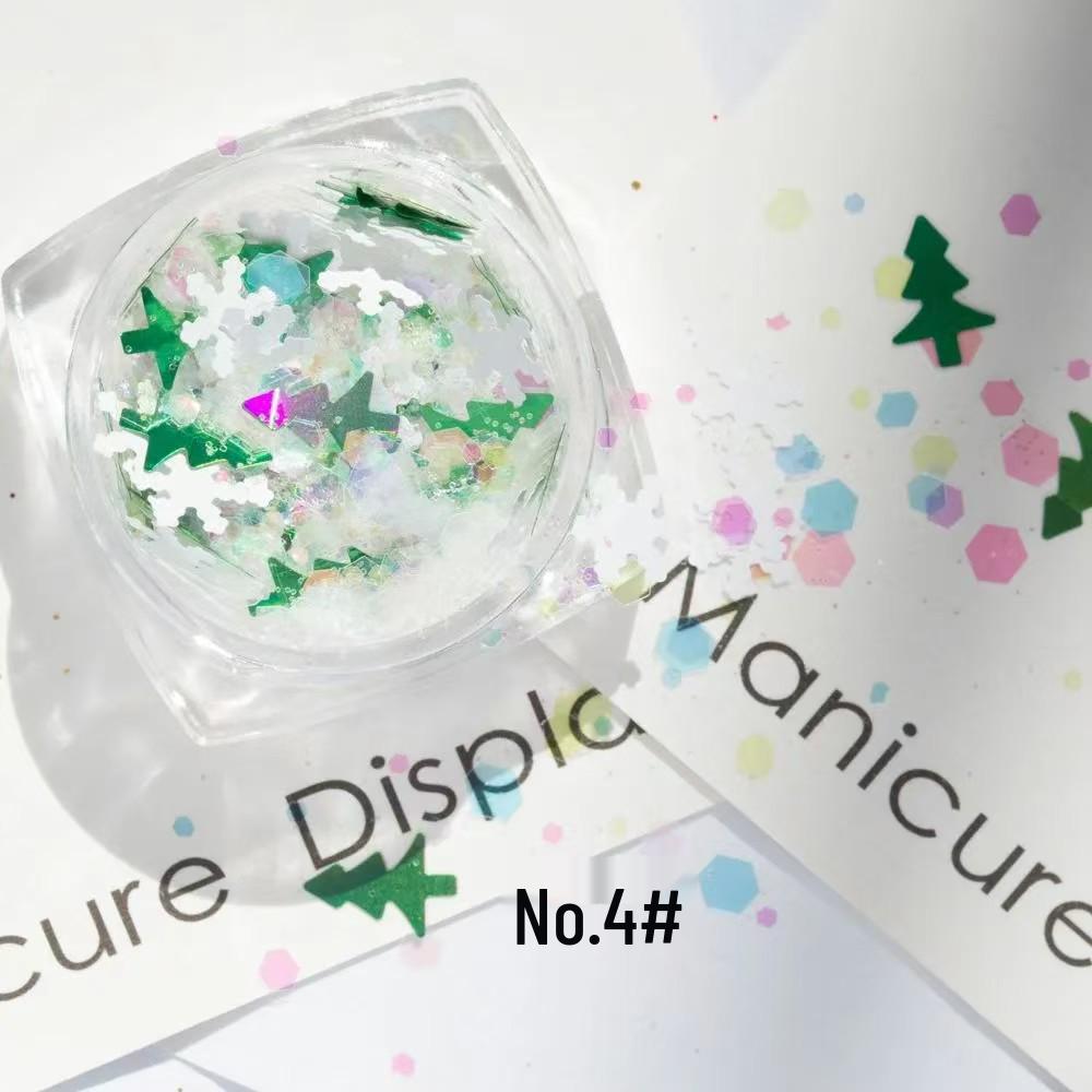 Christmas Nail & Face Glitter Stickers: White Snowflake Sequins for Makeup & Stage Décor
