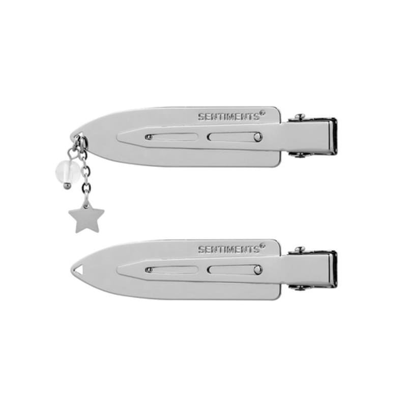 

SENTIMENTS NO.512 [SILVER] SURFBOARD STAR HAIR PIN 2set SILVER